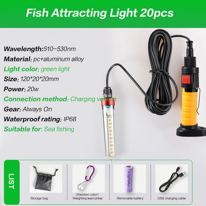 YUFU Lamp Rechargeble Fishing， Dual Light，Green and Yellow