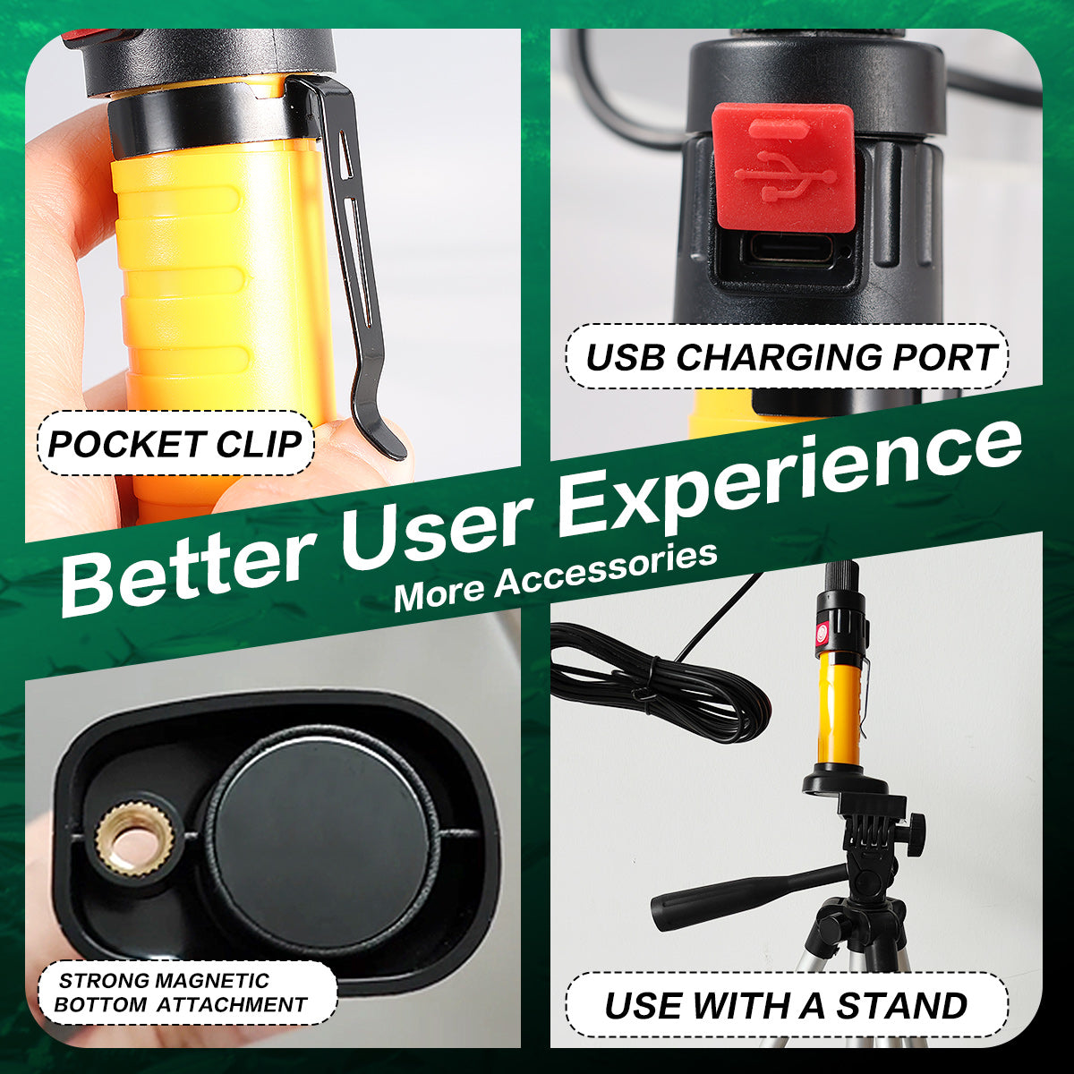 YUFU Lamp Rechargeble Fishing， Dual Light，Green and Yellow
