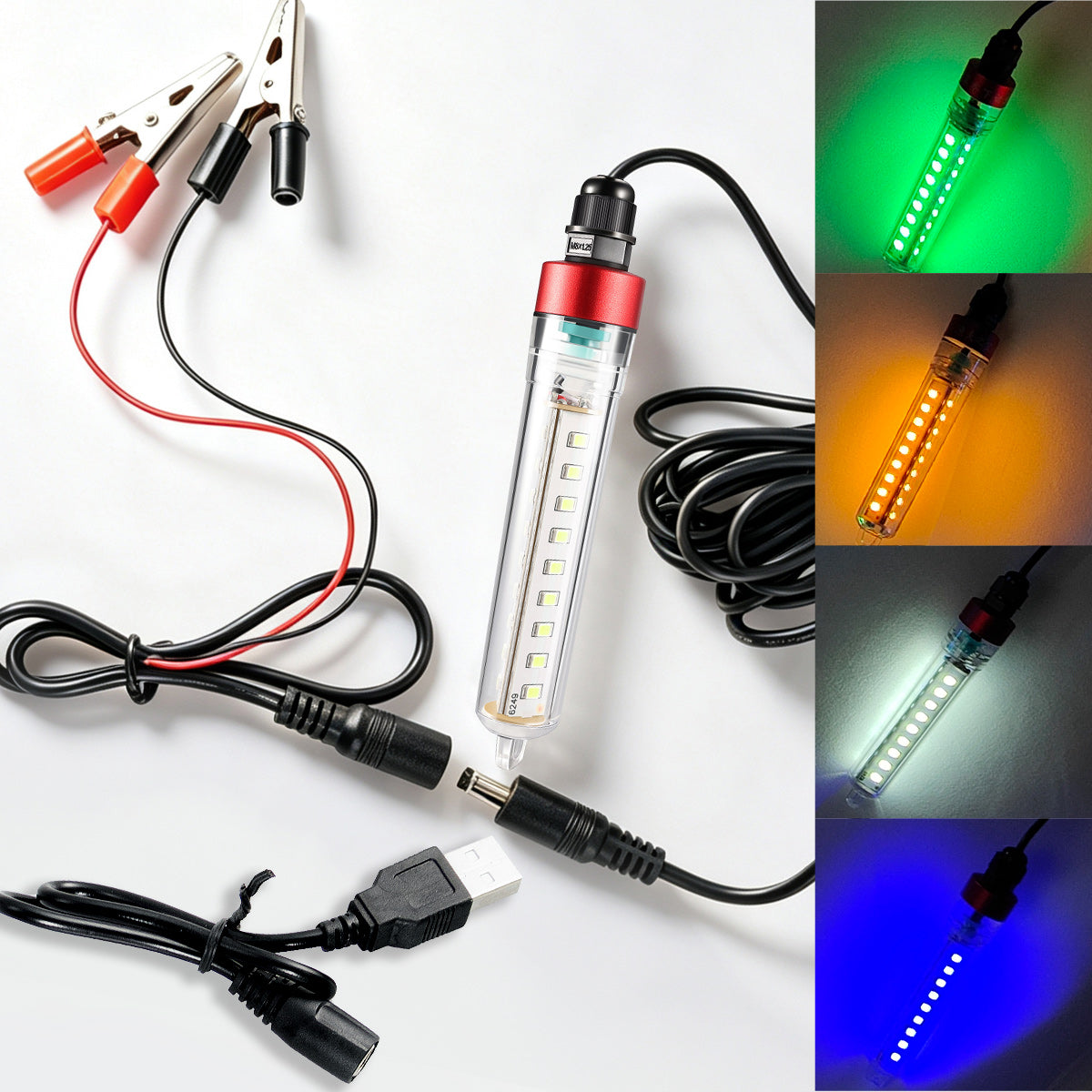 YUFU 4 Color LED Underwater Dock Light 5V-24V Multi-Voltage Fish Attracting Lampu